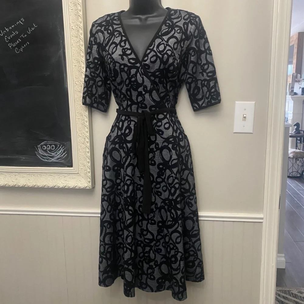 Gabby Skye | Dresses | Gabby Skye Scribble Jacquard Faux Wrap Dress ...